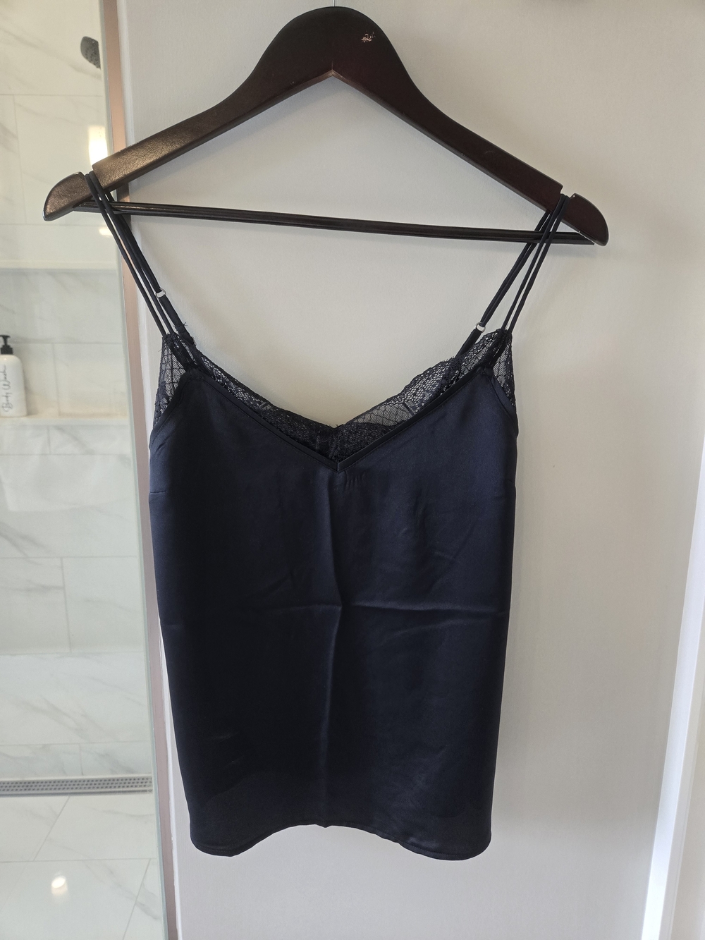 Abercrombie & Fitch Black Satin Lace Cami